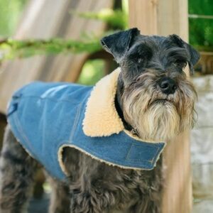 NEW GAP Denim Sherpa Lined Dog Coat